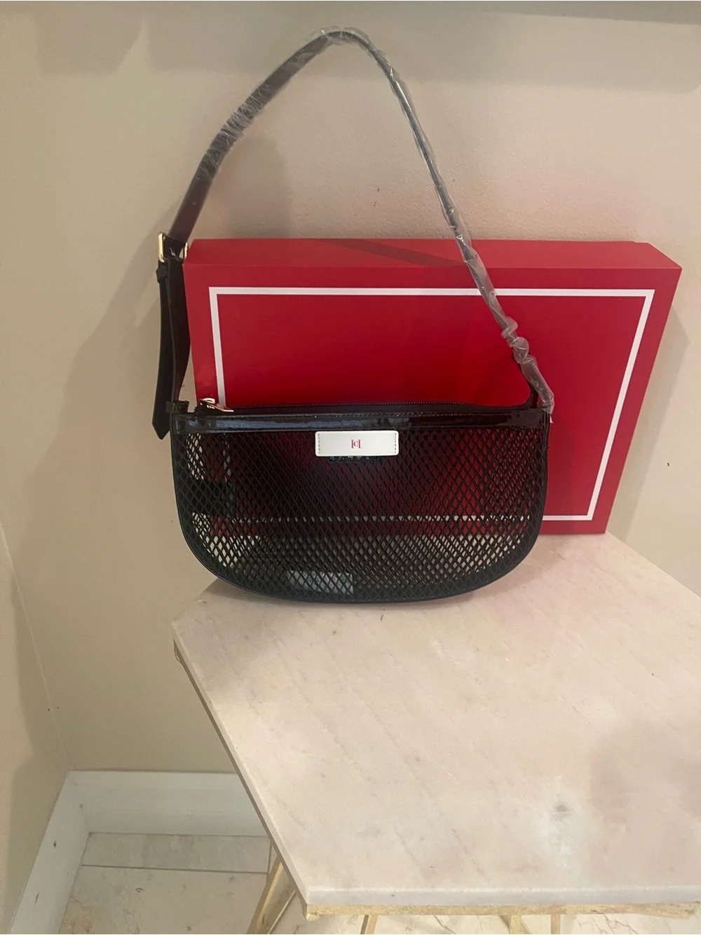 Carolina Herrera Black Mesh Shoulder Bag And Jasmine Absolute Fragrance